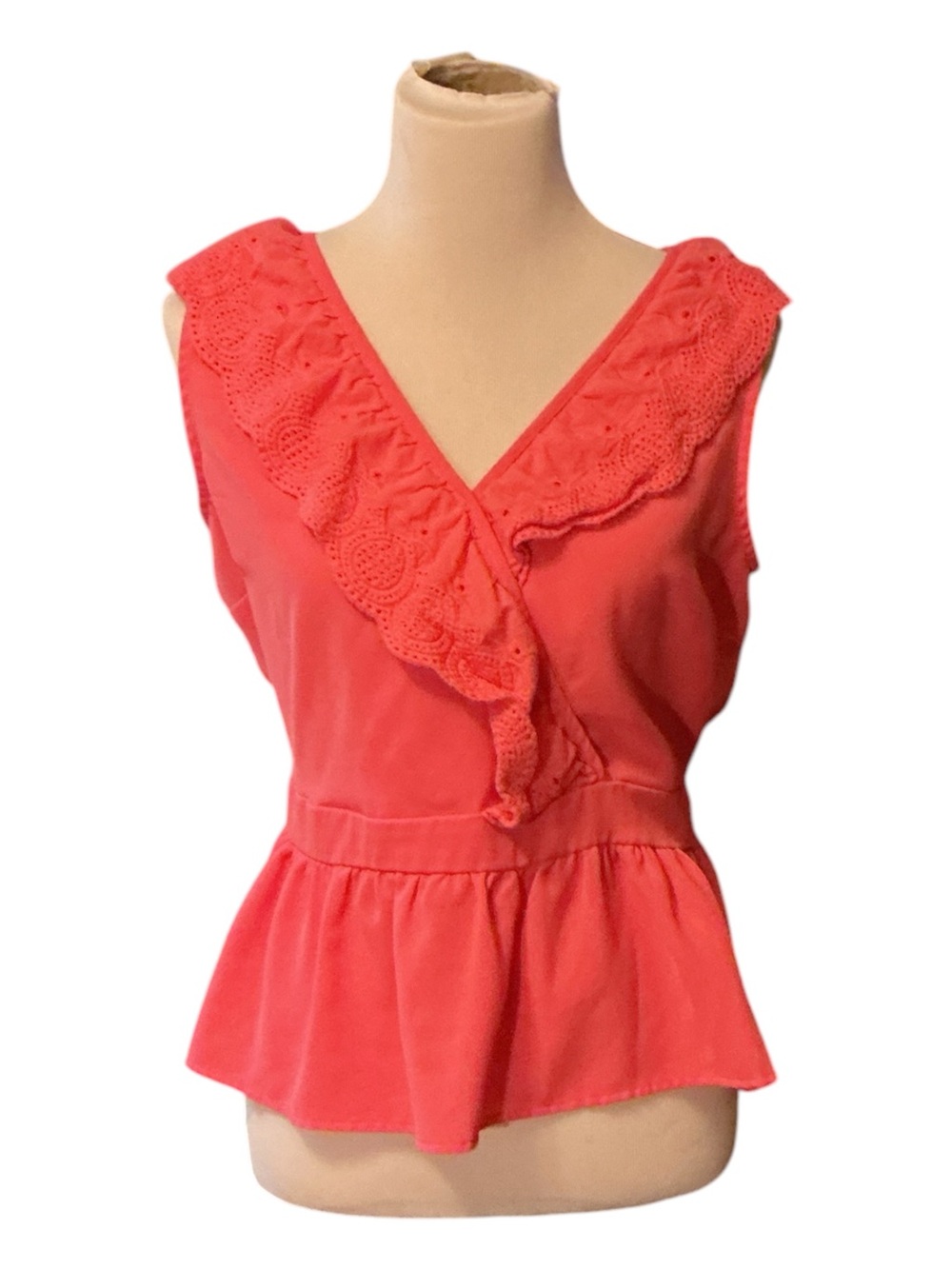Women’s Coral Ruffle Peplum Wrap Top